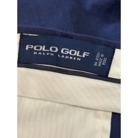 Ralph Lauren Polo Golf Men's Navy Blue Chino Shorts 36 Preppy Cotton Tailored - Picture 3 of 7